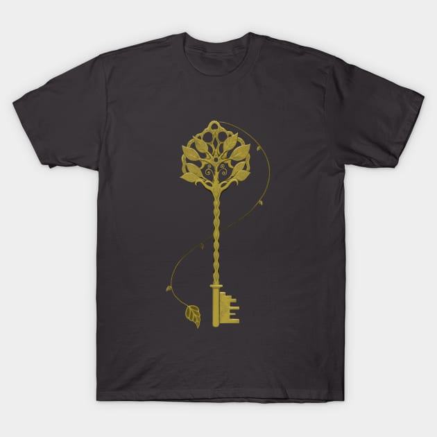 Golden Forest Key T-Shirt by jetti